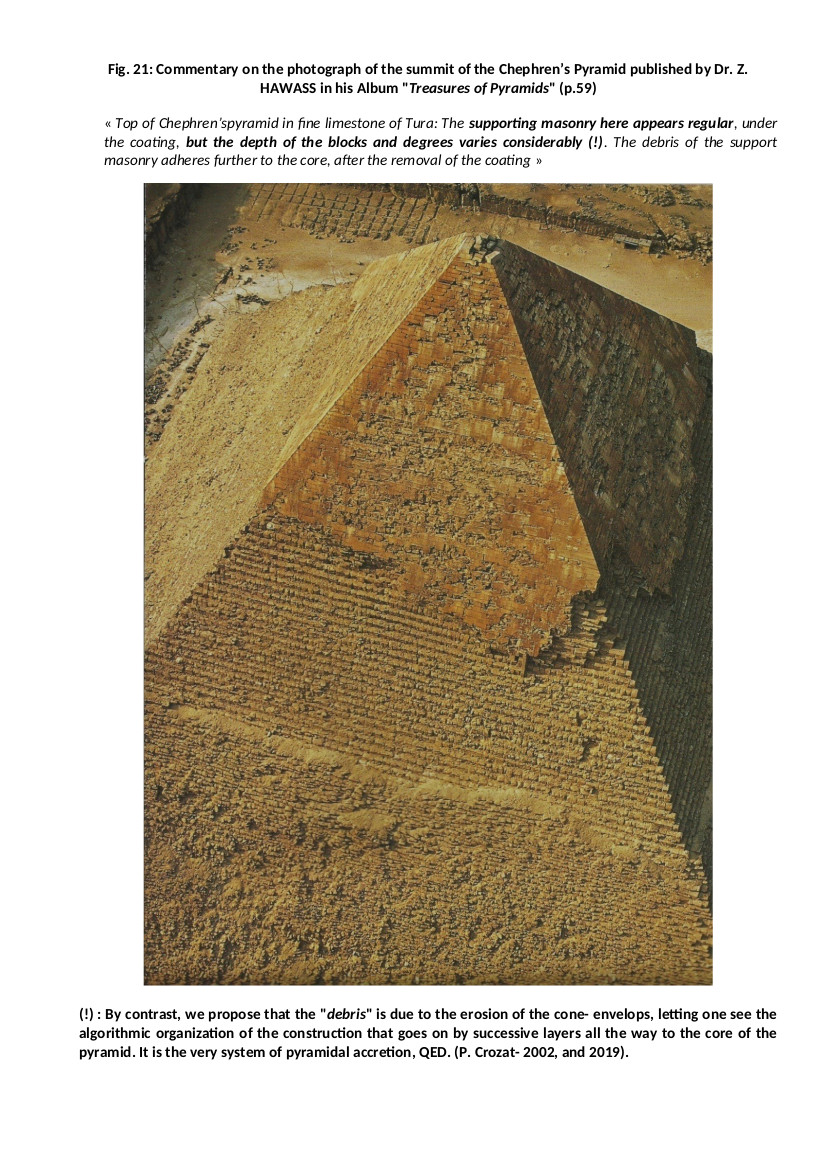 Commentary on the photograph of the summit of the Chephren’s Pyramid